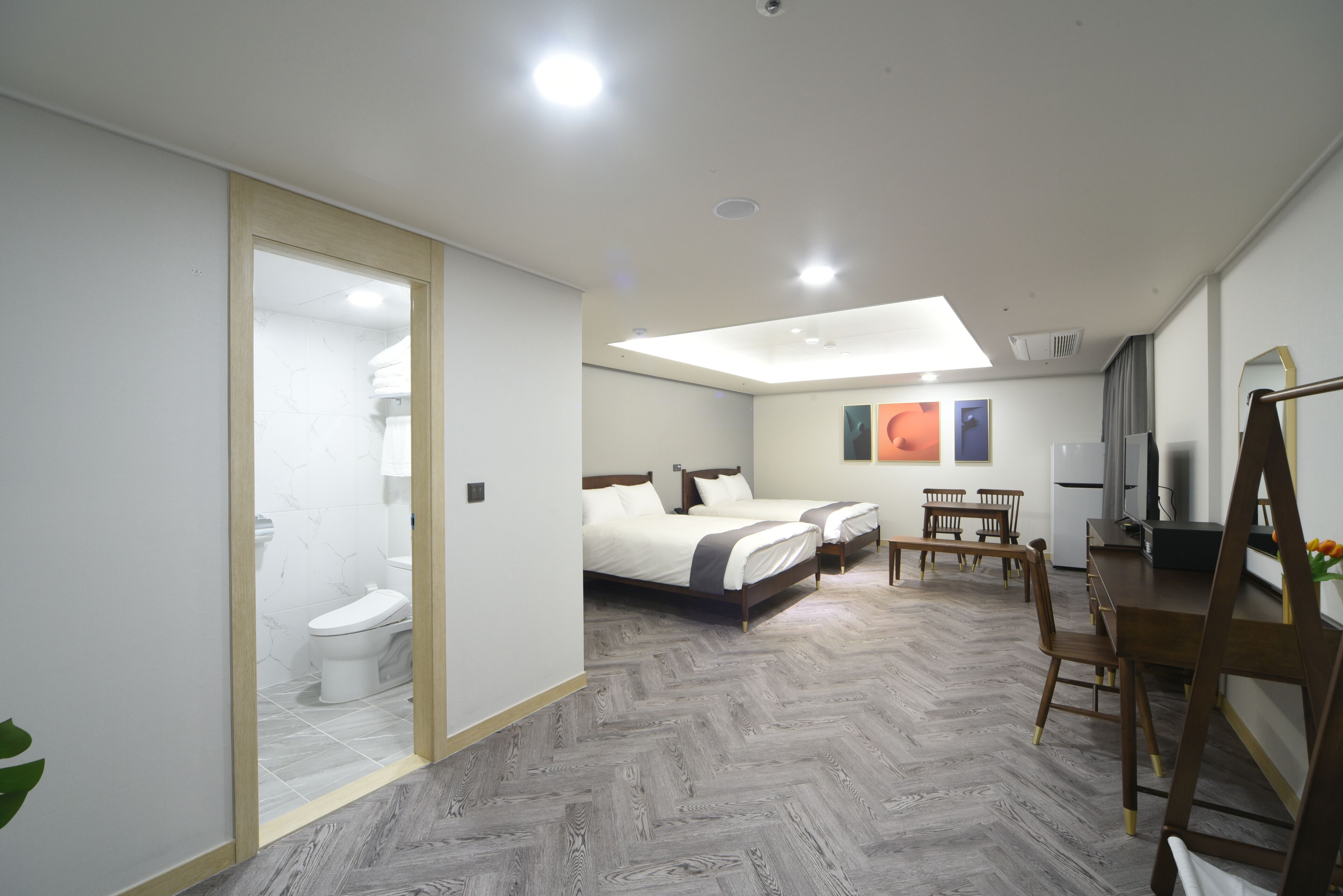 deluxe family room (pool access for 4) | desk, blackout curtains, iron/ironing board, free wifi