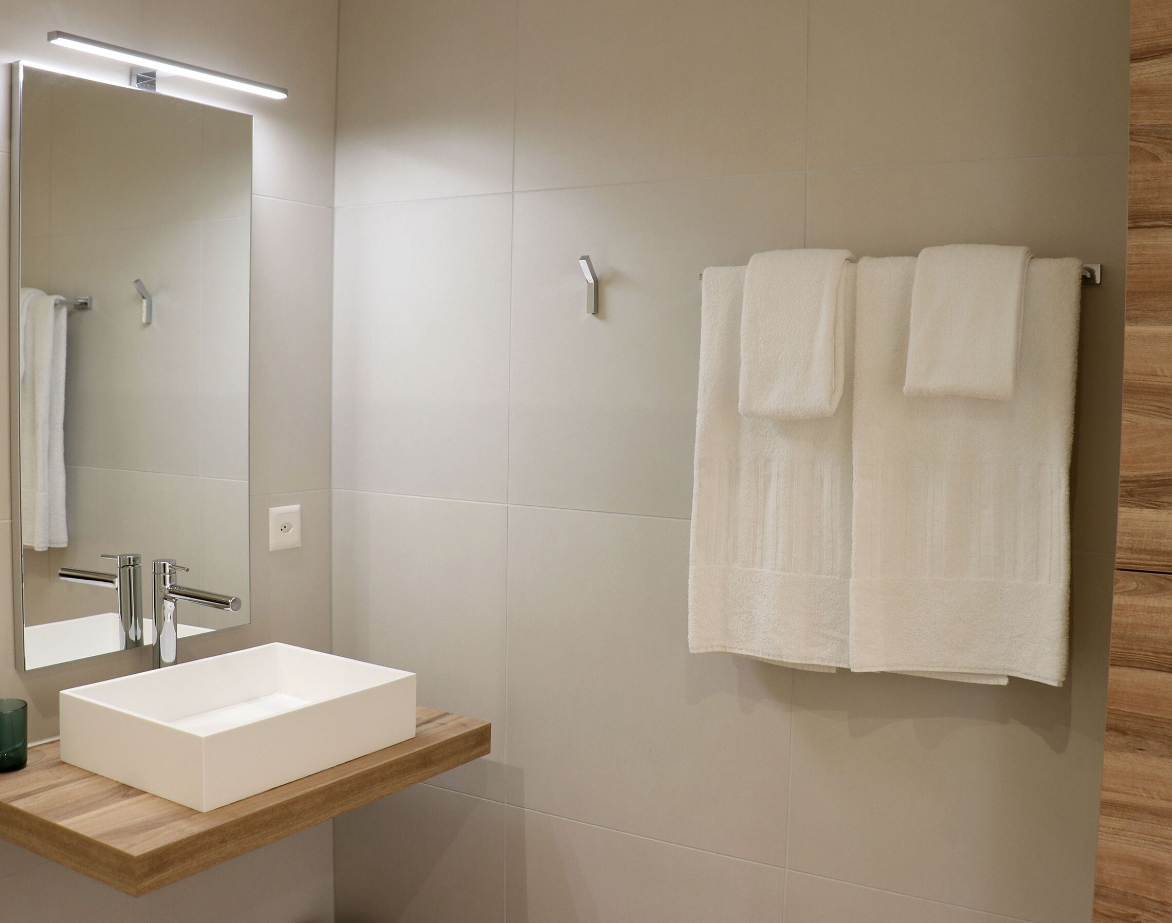 shower, rainfall showerhead, designer toiletries, hair dryer