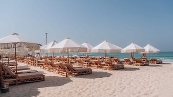 Private beach, white sand, beach bar