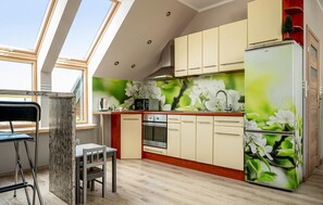 Fridge, microwave, stovetop, dishwasher
