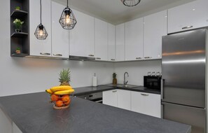 Fridge, oven, stovetop, dishwasher