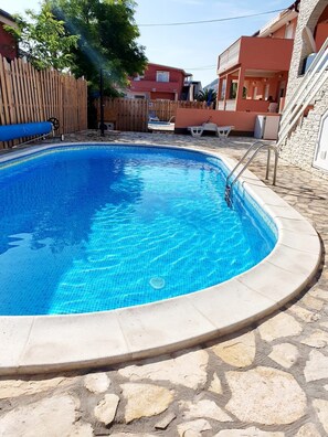Outdoor pool, a heated pool