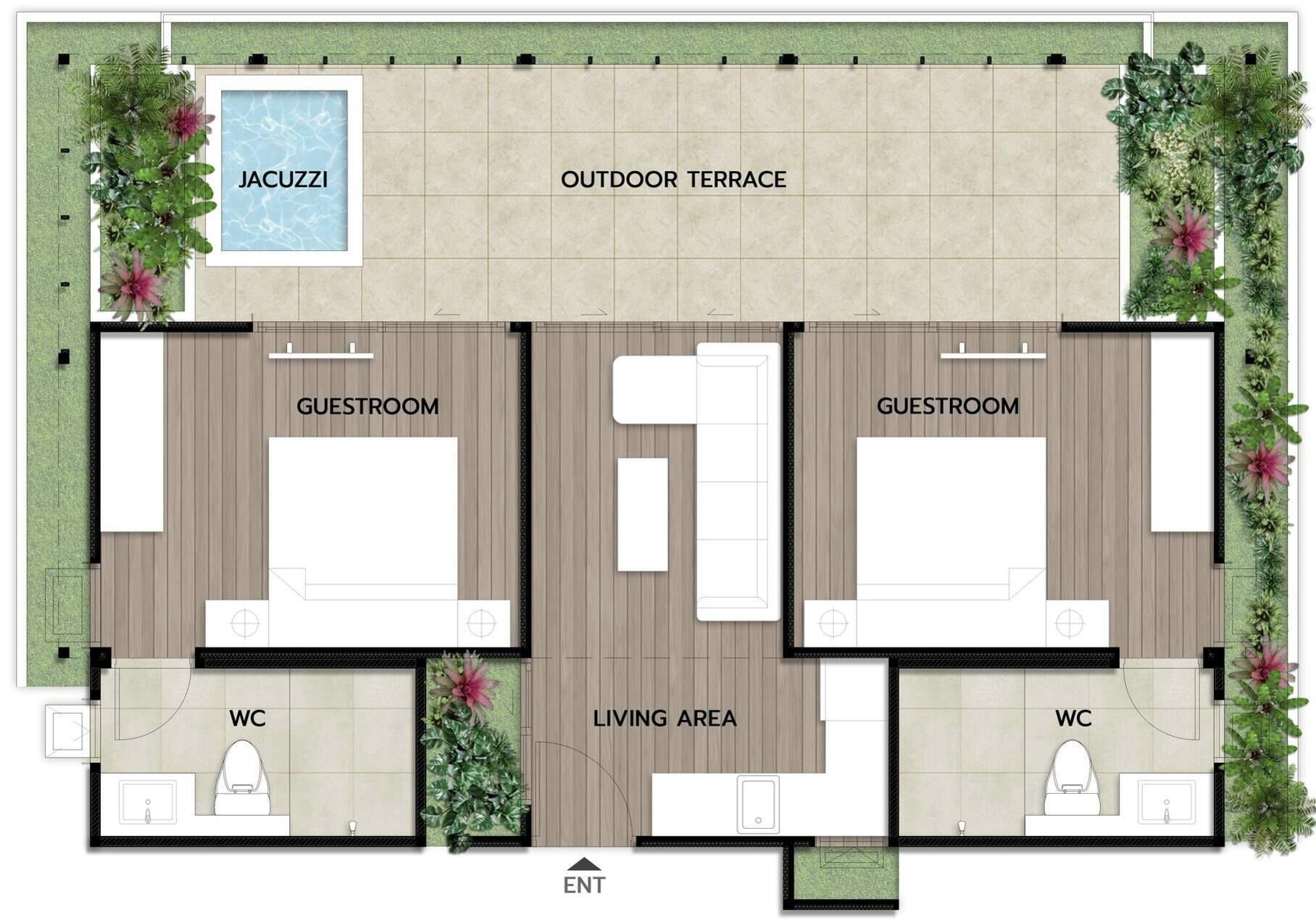 Executive-Suite, 2 Schlafzimmer, Whirlpool, Stadtblick | Hochwertige Bettwaren, Zimmersafe, Schreibtisch, Verdunkelungsvorhänge