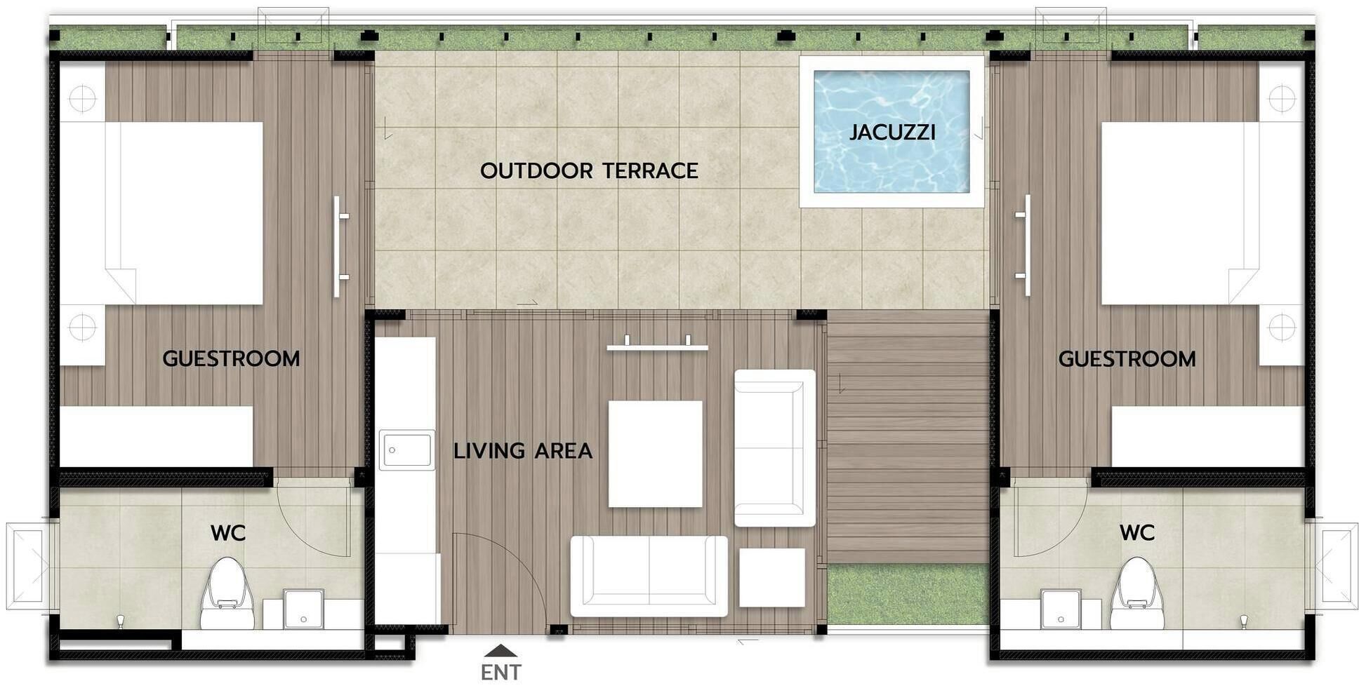 Penthouse, 2 Schlafzimmer, Whirlpool, Stadtblick | Hochwertige Bettwaren, Zimmersafe, Schreibtisch, Verdunkelungsvorhänge