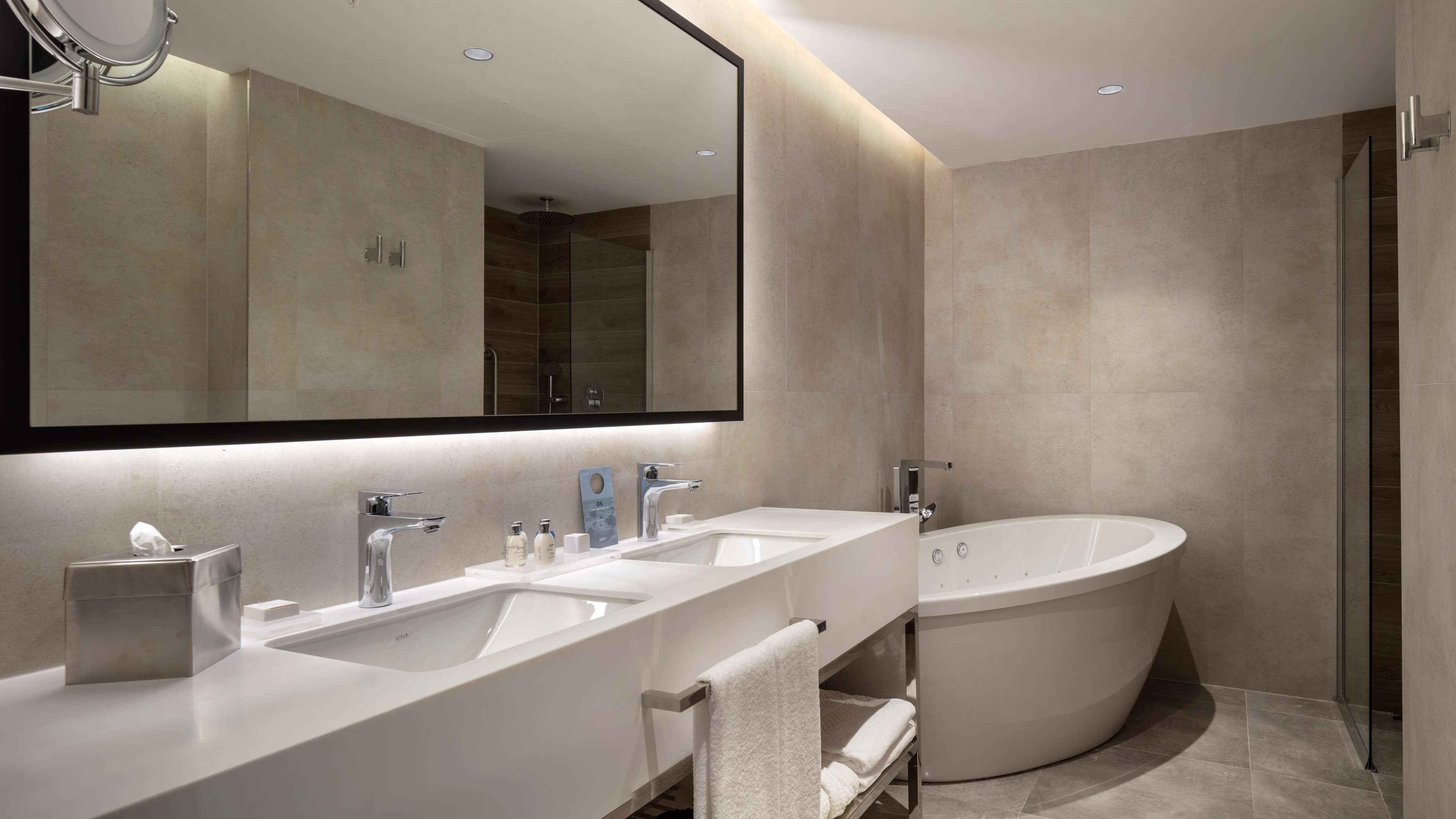 suite | bathroom | shower, rainfall showerhead, free toiletries, hair dryer