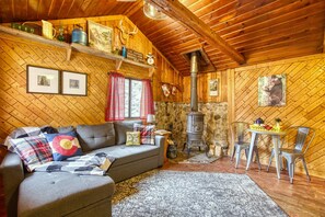 Älytelevisio, takka, kirjoja