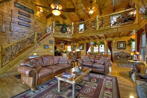 Smart TV, fireplace, video games, DVD player