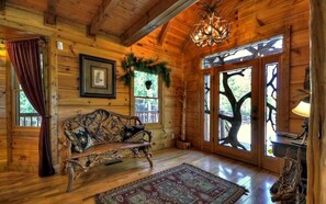 Smart TV, fireplace, video games, DVD player