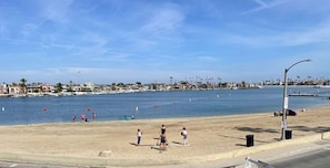On the beach, beach towels