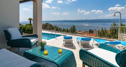 Seaview Villa Marija with private pool 30sqm, jacuzzi, sauna, beach 300m