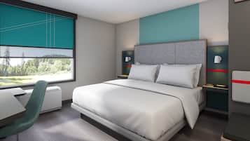 Skrivebord, skrivebord for bærbar PC, blendingsgardiner og lydisolert