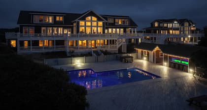 $5k off: Oceanfront Estate | 18BR, Sleeps 40 | Pool, Hot Tub, Events
