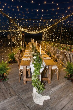 Outdoor banquet area