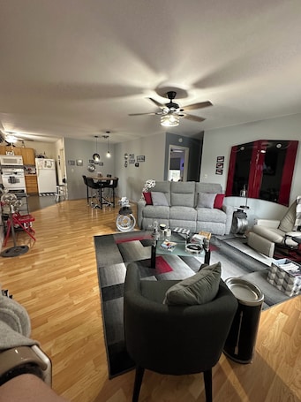 Smart TV, DVD player, books, music library