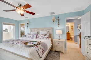 5 bedrooms, desk, iron/ironing board, travel cot