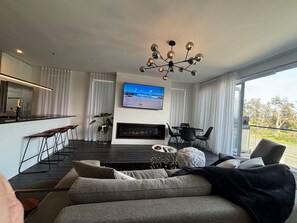 TV, fireplace, Netflix, streaming services