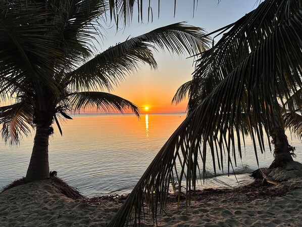 Beach nearby, sun loungers, beach towels