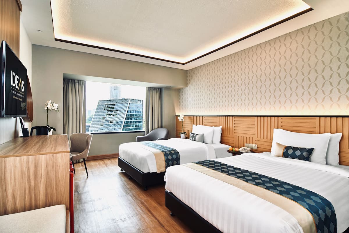 Premium bedding, memory-foam beds, minibar, in-room safe