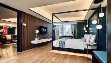 Premier suite, 1 kingsize bed | 1 slaapkamer, luxe beddengoed, bedden met traagschuimmatras, een minibar