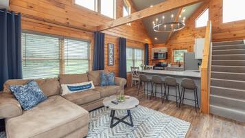 Smart TV, fireplace, DVD player, table football