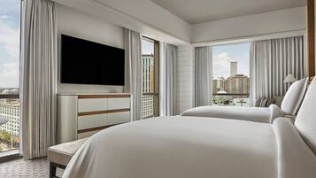 Deluxe Room, 2 Double Beds, Hearing Accessible, River View | Premium bedding, down comforters, pillowtop beds, minibar