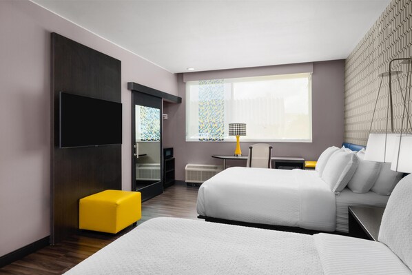 Standard Room, 2 Queen Beds, Non Smoking, Refrigerator & Microwave | 1 bedroom, premium bedding, in-room safe, desk