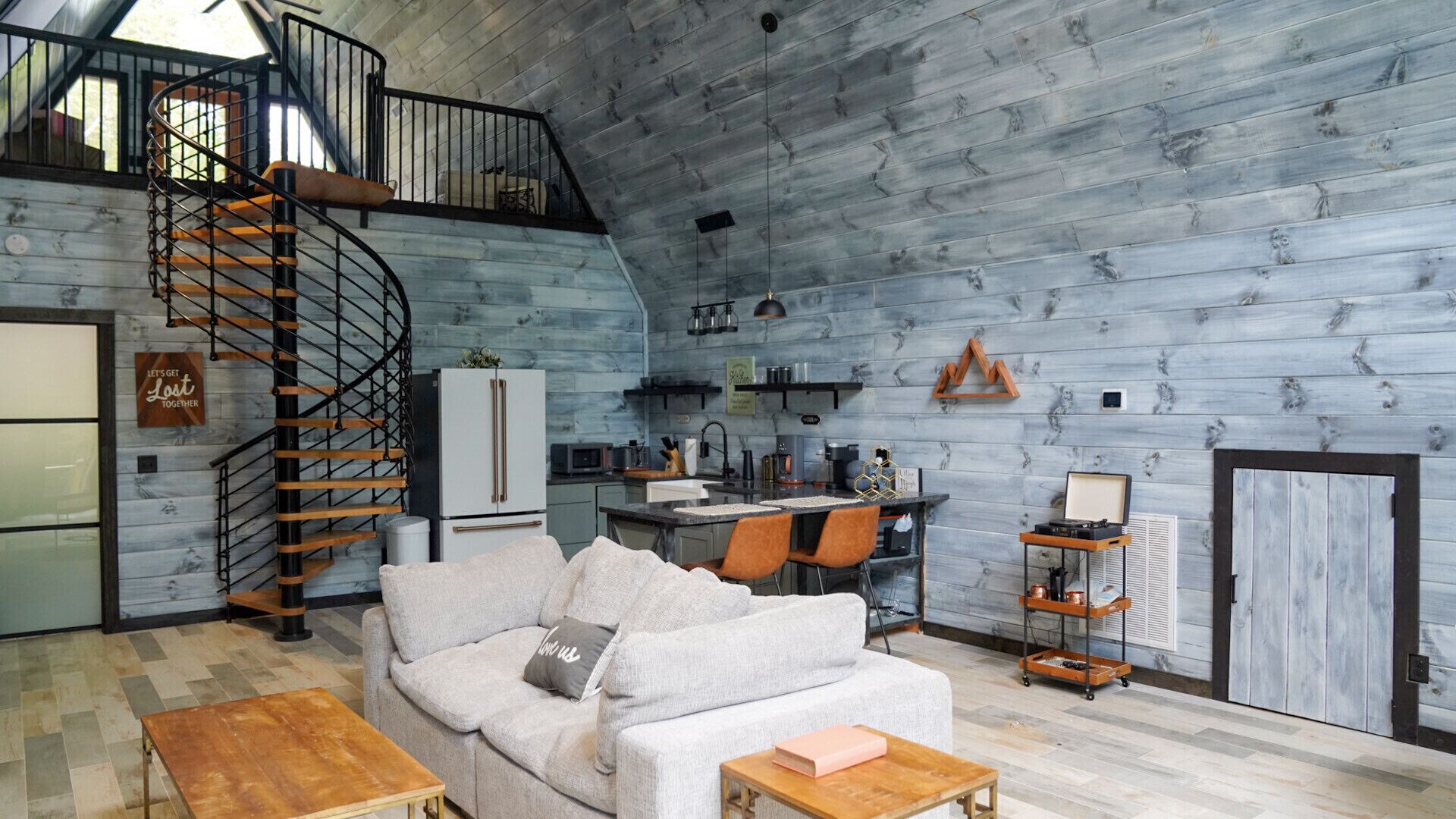 智能电视、壁炉、音乐库、立体声音响