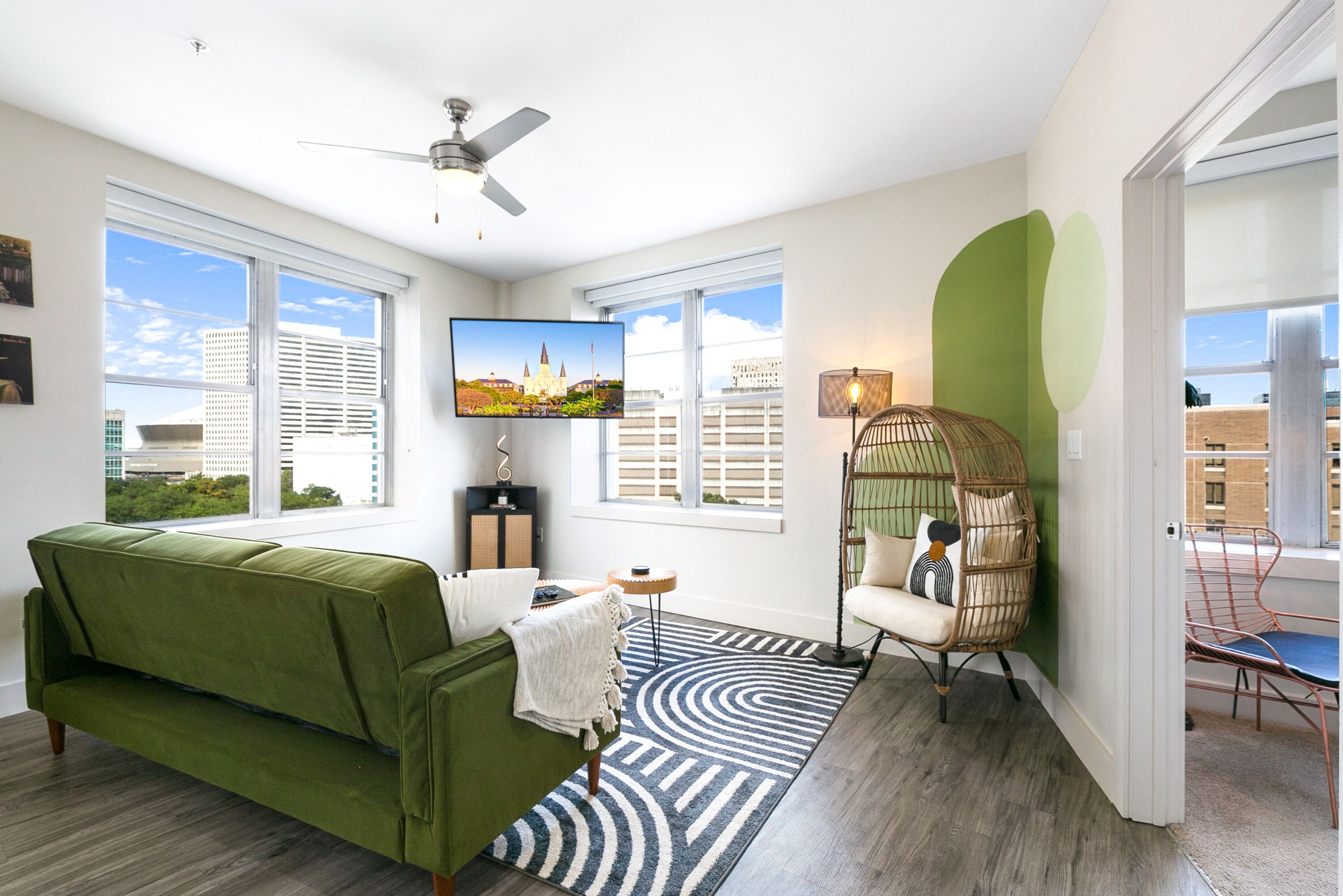 luxury condo, 2 bedrooms, 2 bathrooms | living room | 65-inch flat-screen tv with digital channels, tv, table football