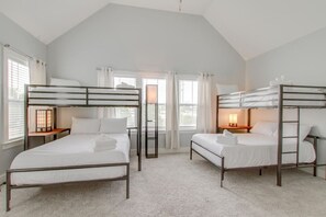 4 bedrooms, desk, iron/ironing board, WiFi