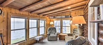 Lakefront 1930’s Log Cabin w/ Dock & Fire Pit!