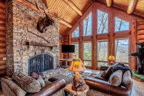 TV, fireplace, table football