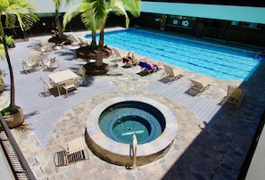 Outdoor pool, a heated pool - Heart of Downtown 1 bedroom 1 bath condo 1 reserved parking (Honolulu)