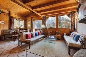 TV, fireplace, DVD player, books - Chalet du Brevent ski in/ski out, Chamonix, France (Chamonix)