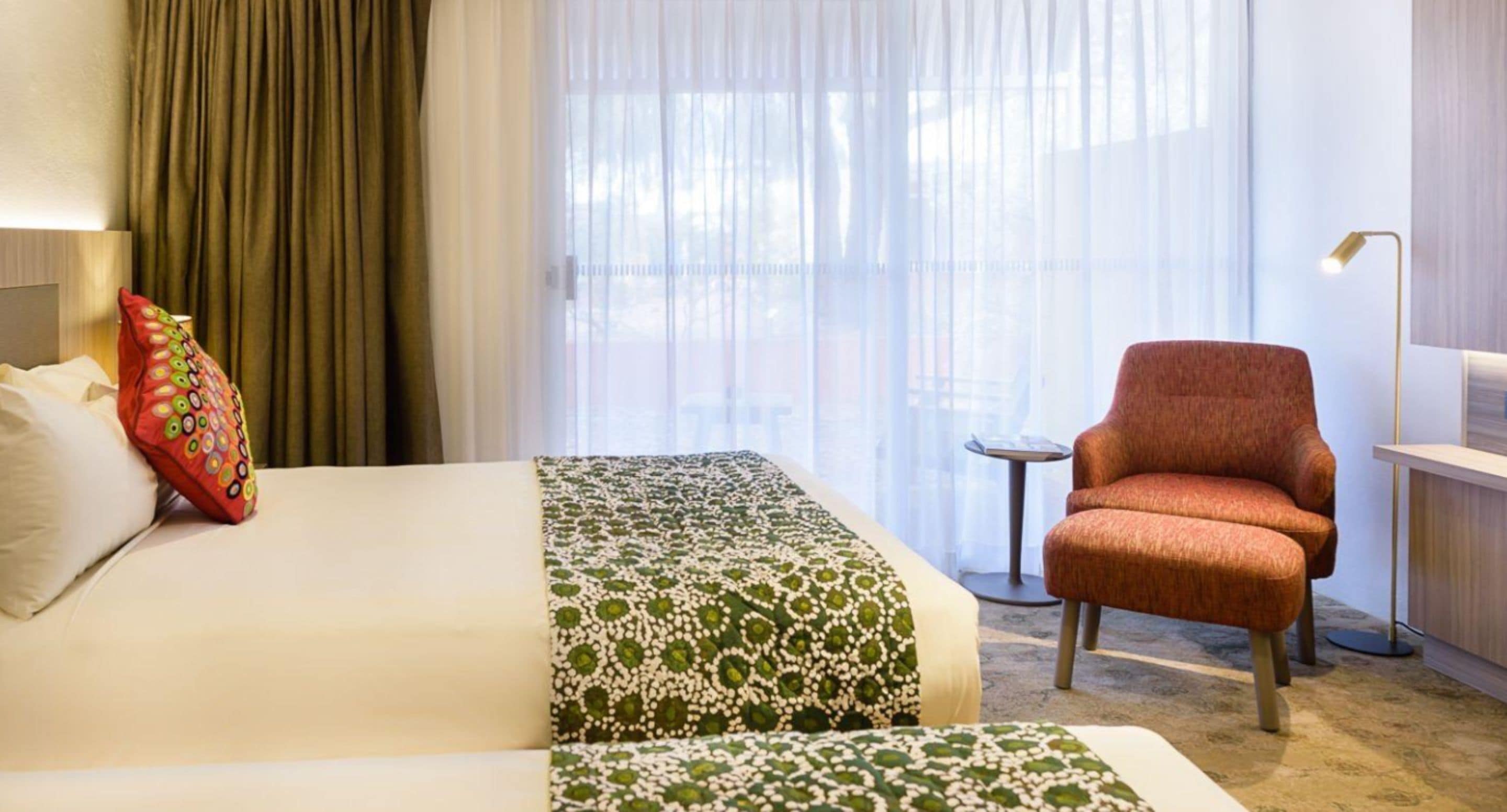 garden view room request two double beds | 1 bedroom, free wifi, bed sheets