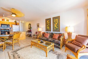 Flat-screen TV, DVD player