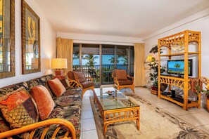 Flat-screen TV, DVD player