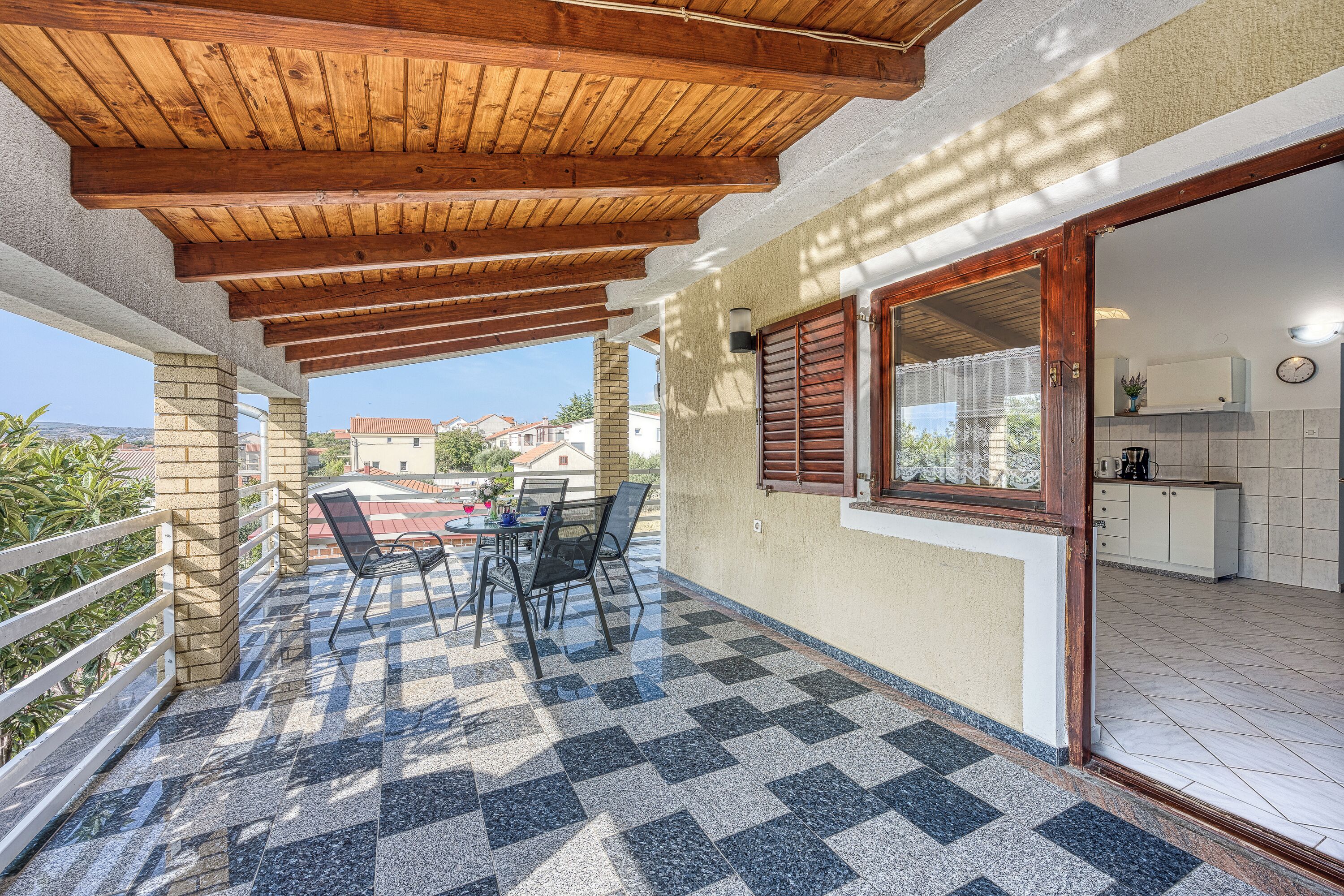 Family Apartment, Multiple Bedrooms, Mountainside (Sunset Sea View Blue Apartment) | Terrace/patio