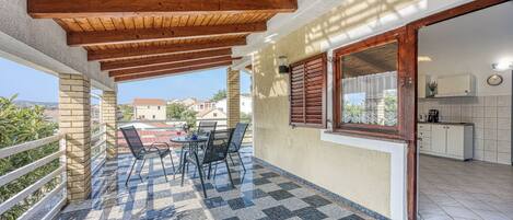 Family Apartment, Multiple Bedrooms, Mountainside (Sunset Sea View Blue Apartment) | Terrace/patio