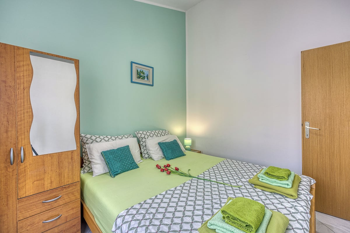Family Apartment, 1 Bedroom, Mountainside (Turquoise Apartment Sea View) | 1 bedroom, free WiFi, bed sheets