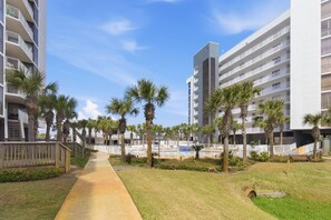 Property grounds - Private Beach with Free Beach Service included March - October.    Book today at Hap's Holiday! (Miramar Beach)