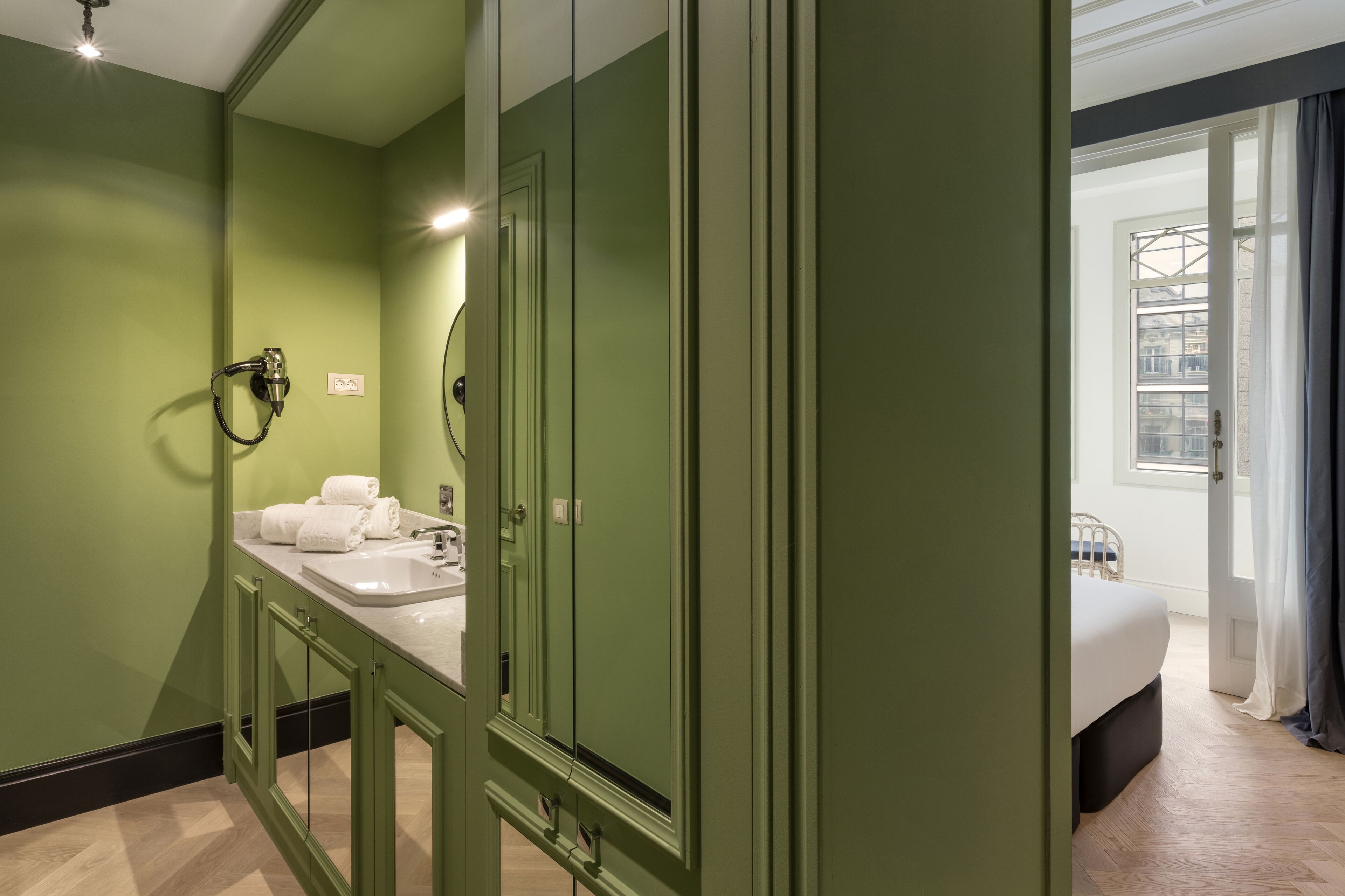 premium room | bathroom | shower, rainfall showerhead, hair dryer, towels