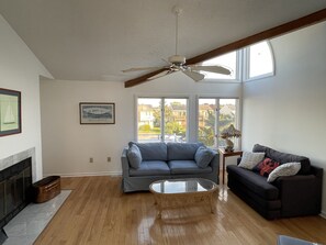 Smart TV, fireplace, DVD player, video library