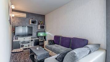 Comfort Apartment | Living area | 50-cm LCD TV with cable channels, TV