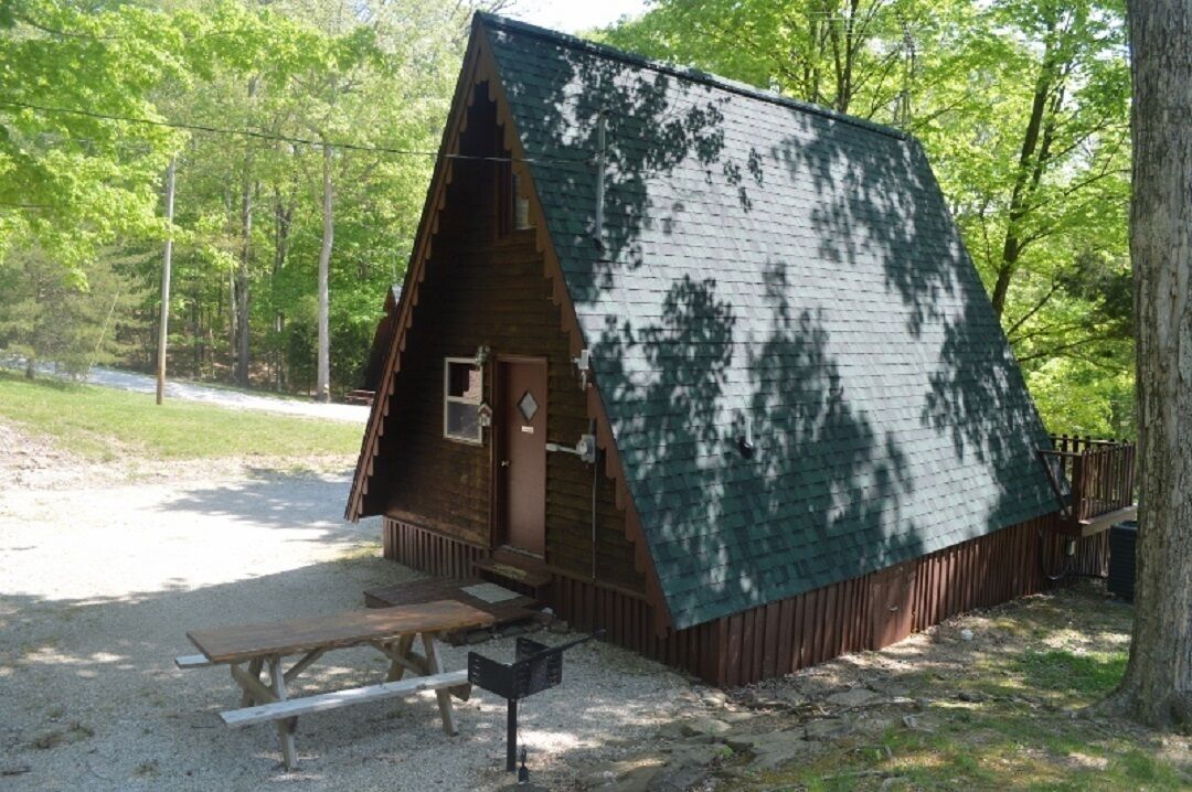Cedar A Frame Chalet Cabin 1 located on Patoka Lake in Southen Indiana
