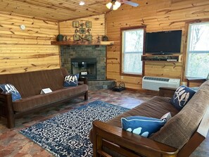 Smart TV, chimenea, videojuegos y reproductor de DVD