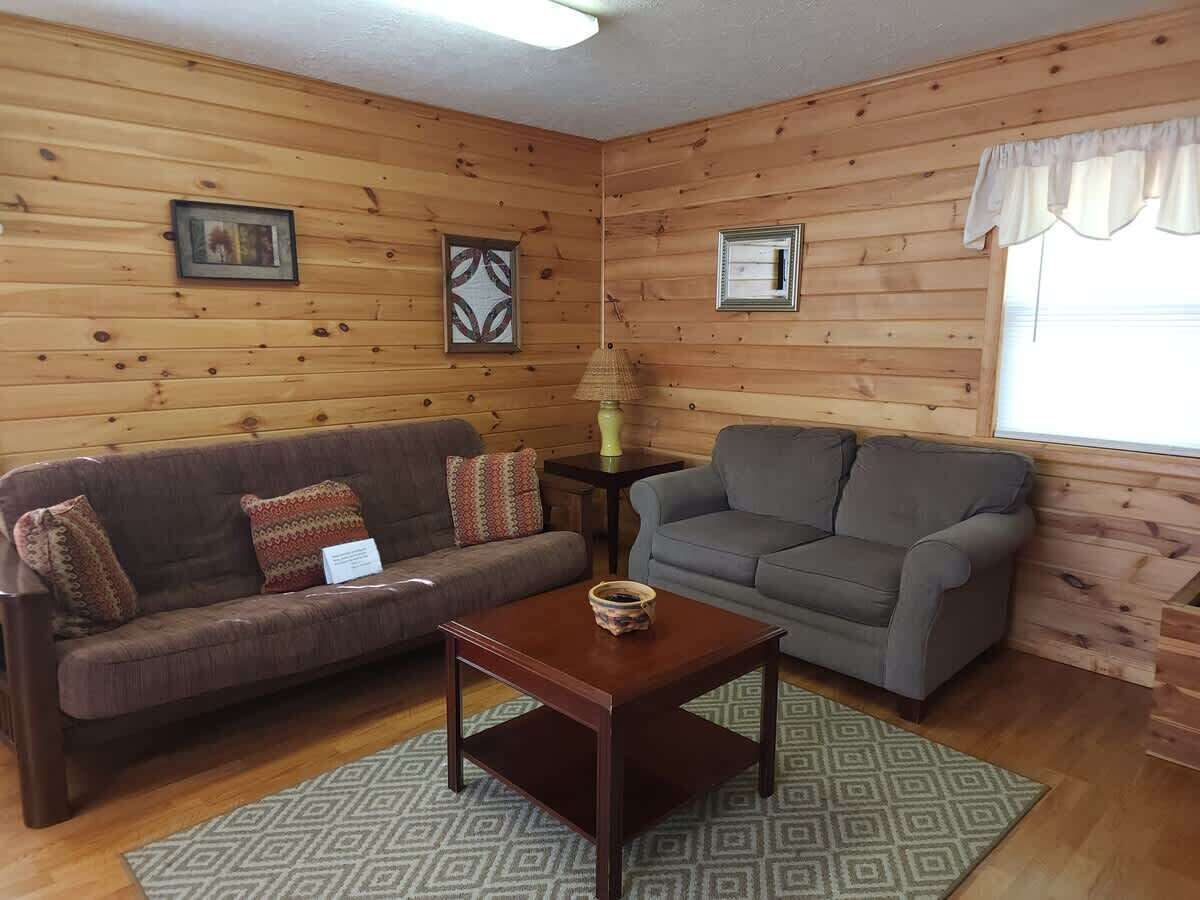 Smart TV, fireplace, video games, DVD player