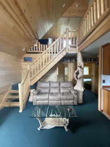 Log House on Denali Airstrip at Mile Post 229.5 of the Parks Highway.