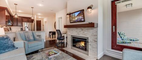 Smart TV y chimenea
