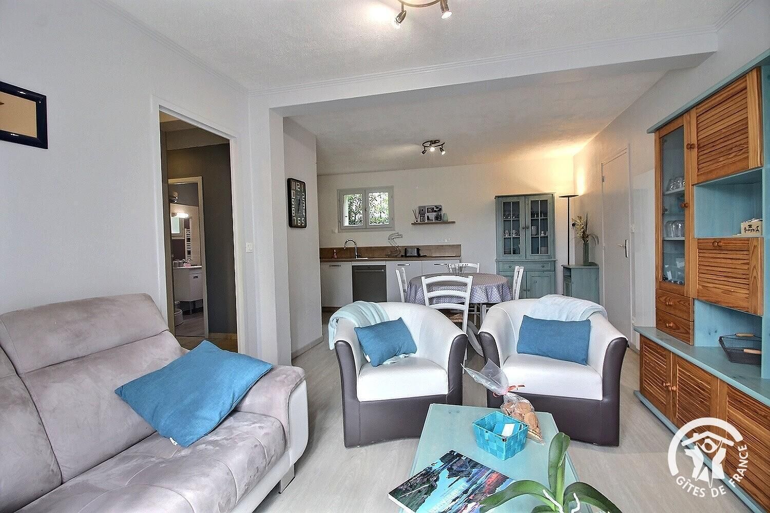 Télévision, lecteur de DVD, table de tennis de table, livres