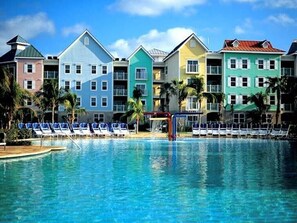Outdoor pool, a heated pool